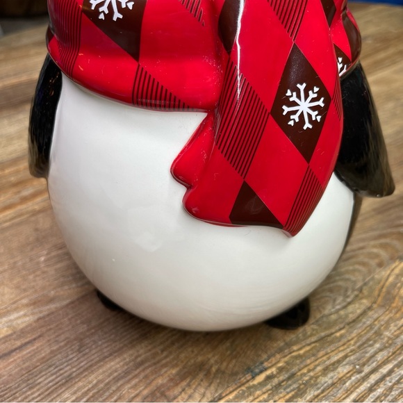 Harry & David VTG Penguin Cookie Jar Plaid Scarf 12" H - Picture 8 of 13